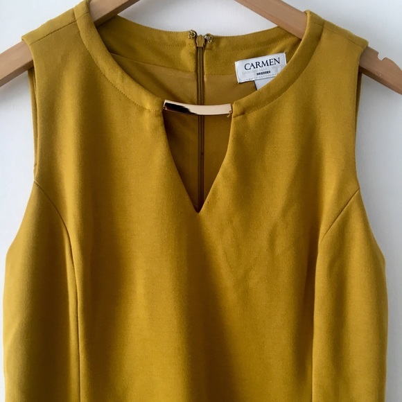 mustard work dress